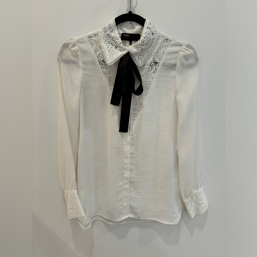 Maje blouse with neck tie
